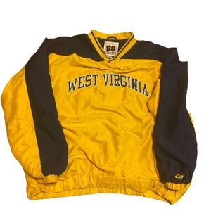 VTG West Virginia Mountaineer WVU 58 Sport Jacket Men 2XL Pullover Windbreaker